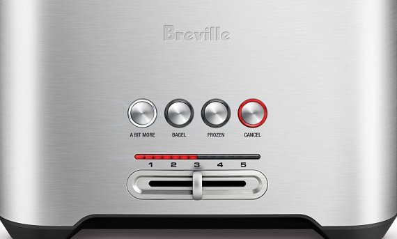 Breville Bit More BTA720XL 2-Slice pop up toaster stainless steel controls